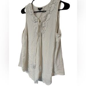 Torrid Elegant White Lace-Trimmed Women's Top